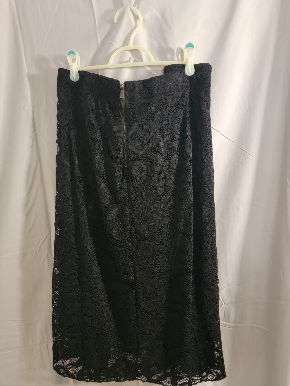 Semez la Joie Black Lace Rose Overlay Pencil Skirt 4x - Picture 3 of 3